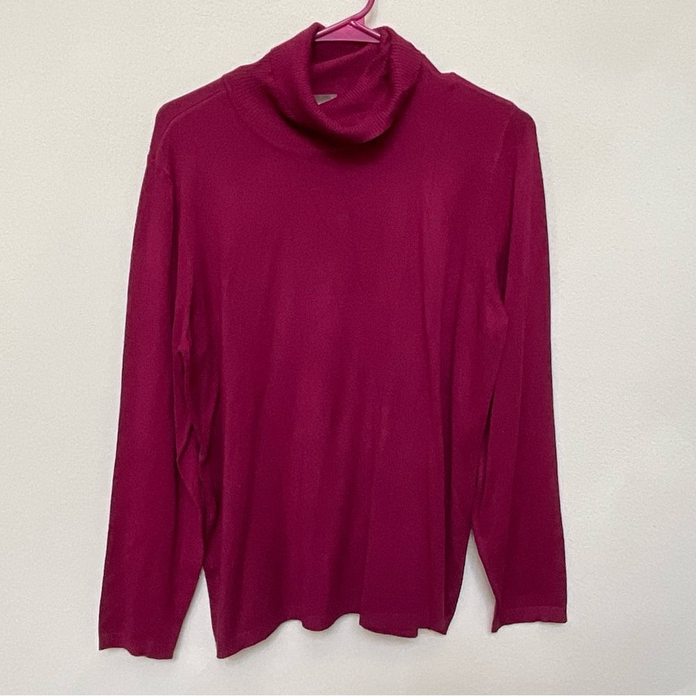 Chico's Rich Red Cowl Neck Sweater